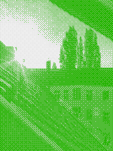 A photo taken out of a window. The window is barely open and still visible in the corner of the image and the sun is rising over a roof.